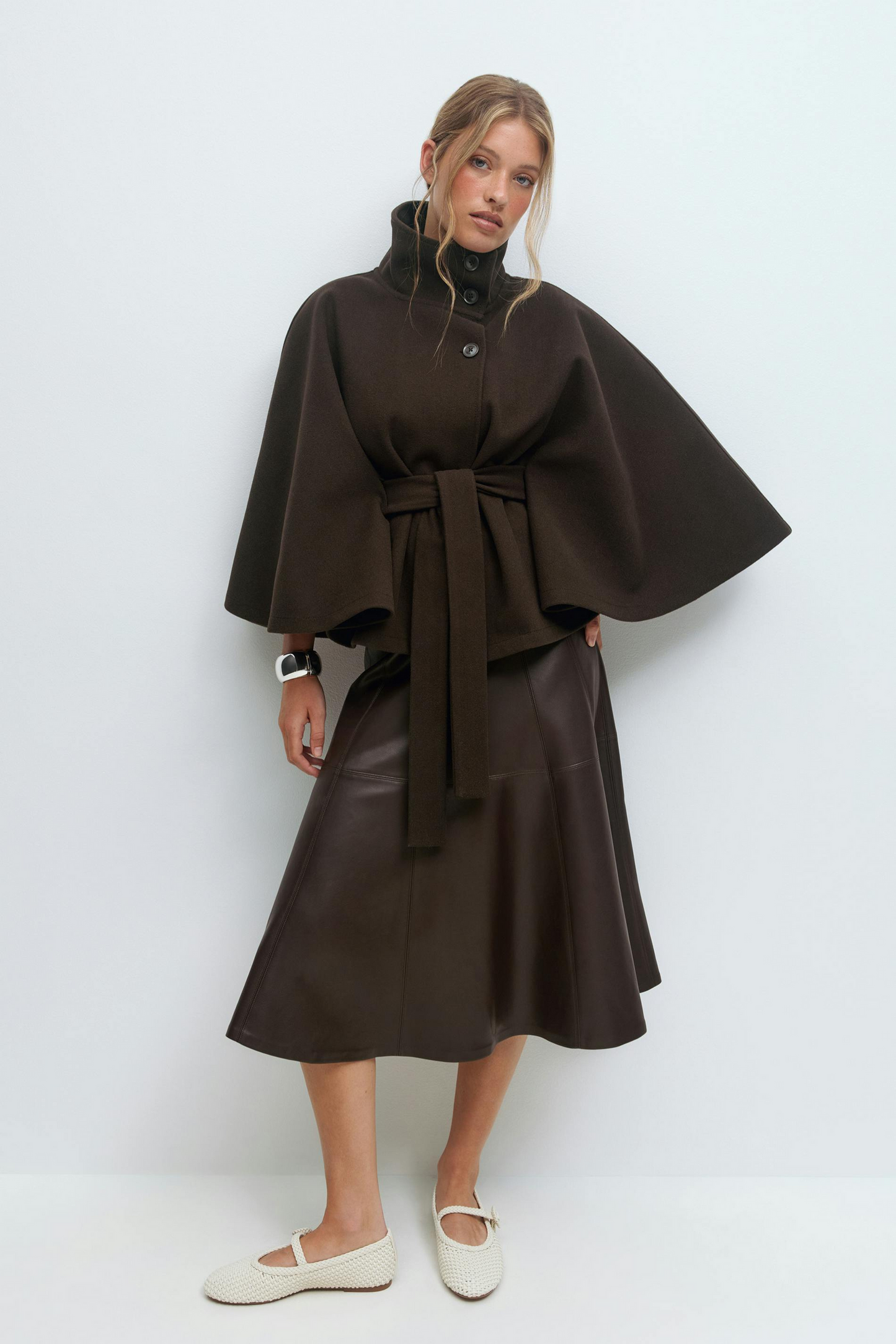 Get 60% off Belted Cape Jacket today only 🧥✨