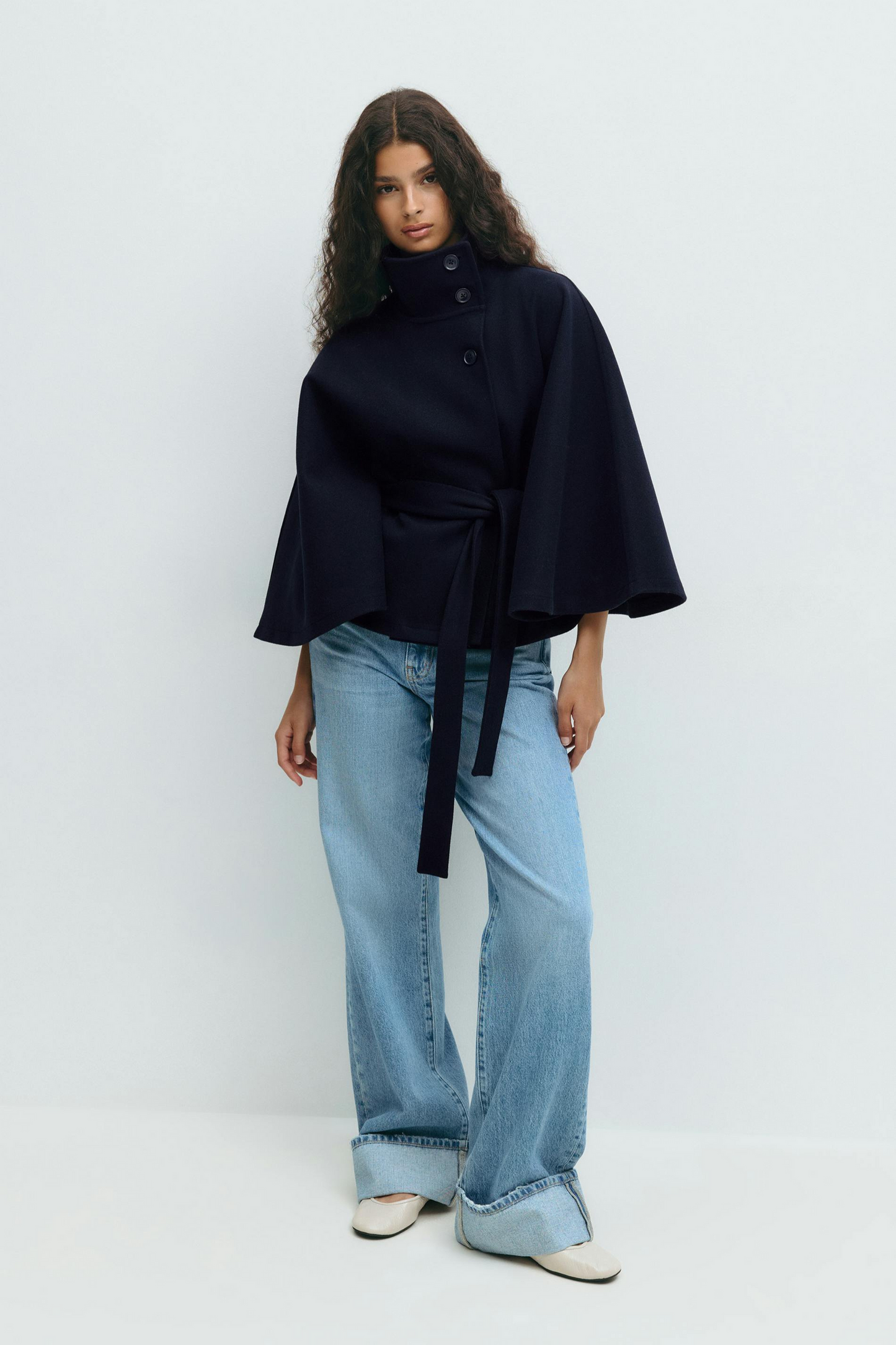 Get 60% off Belted Cape Jacket today only 🧥✨