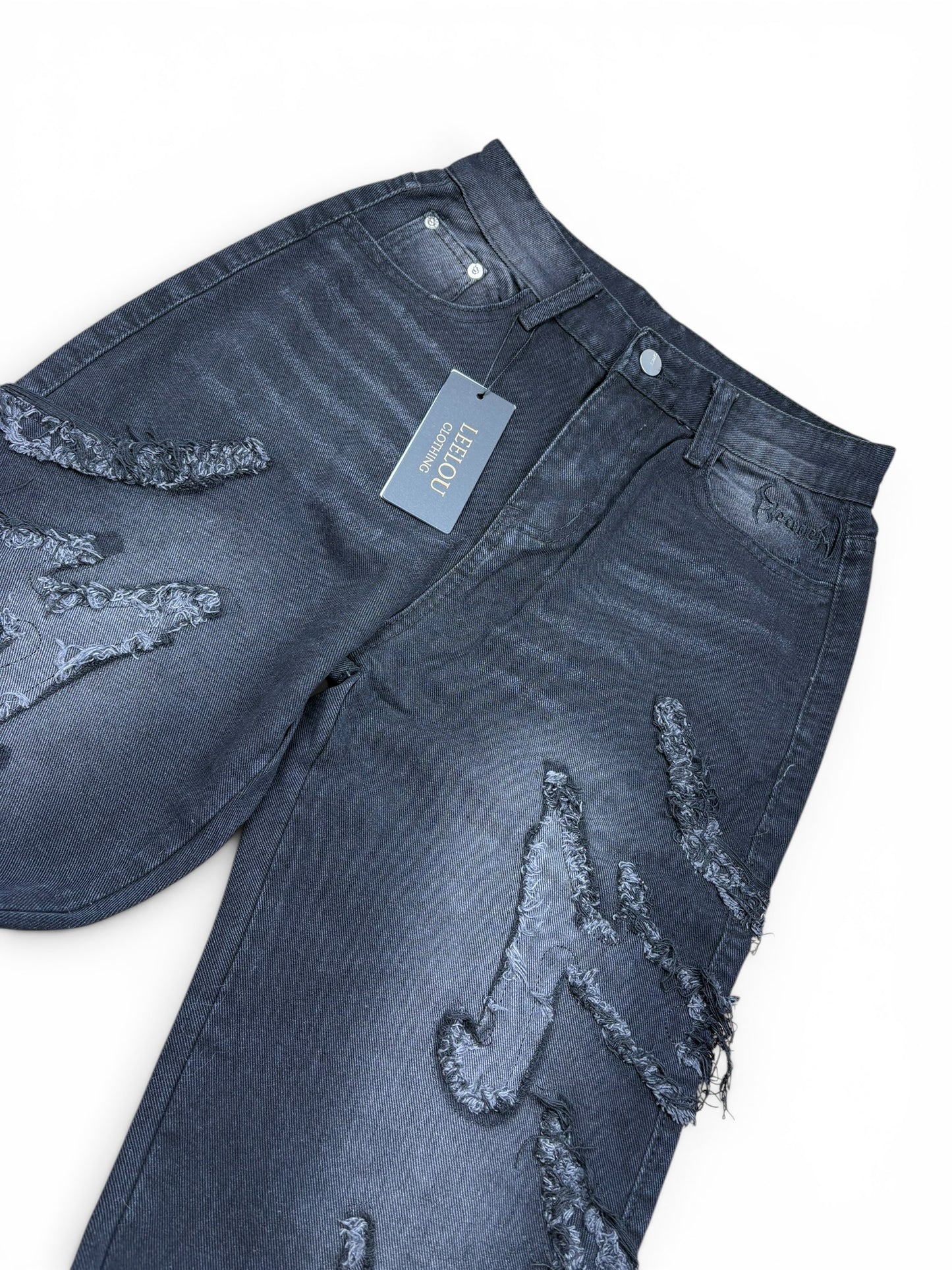 Distressed Wide Leg Jeans