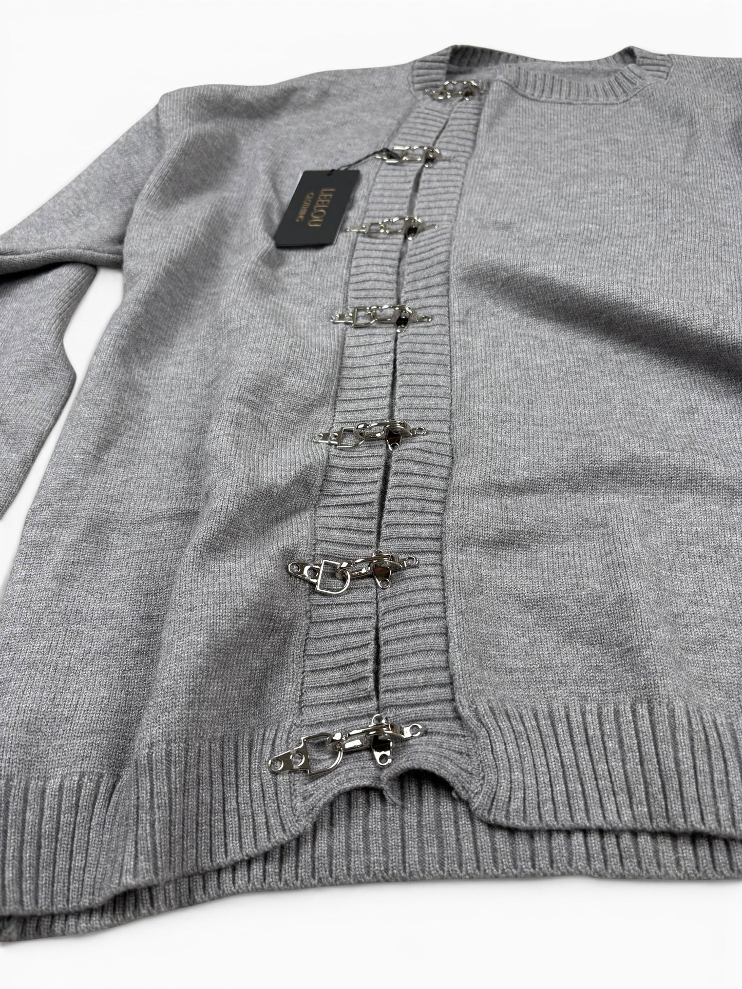 Hook Closure Knit Cardigan