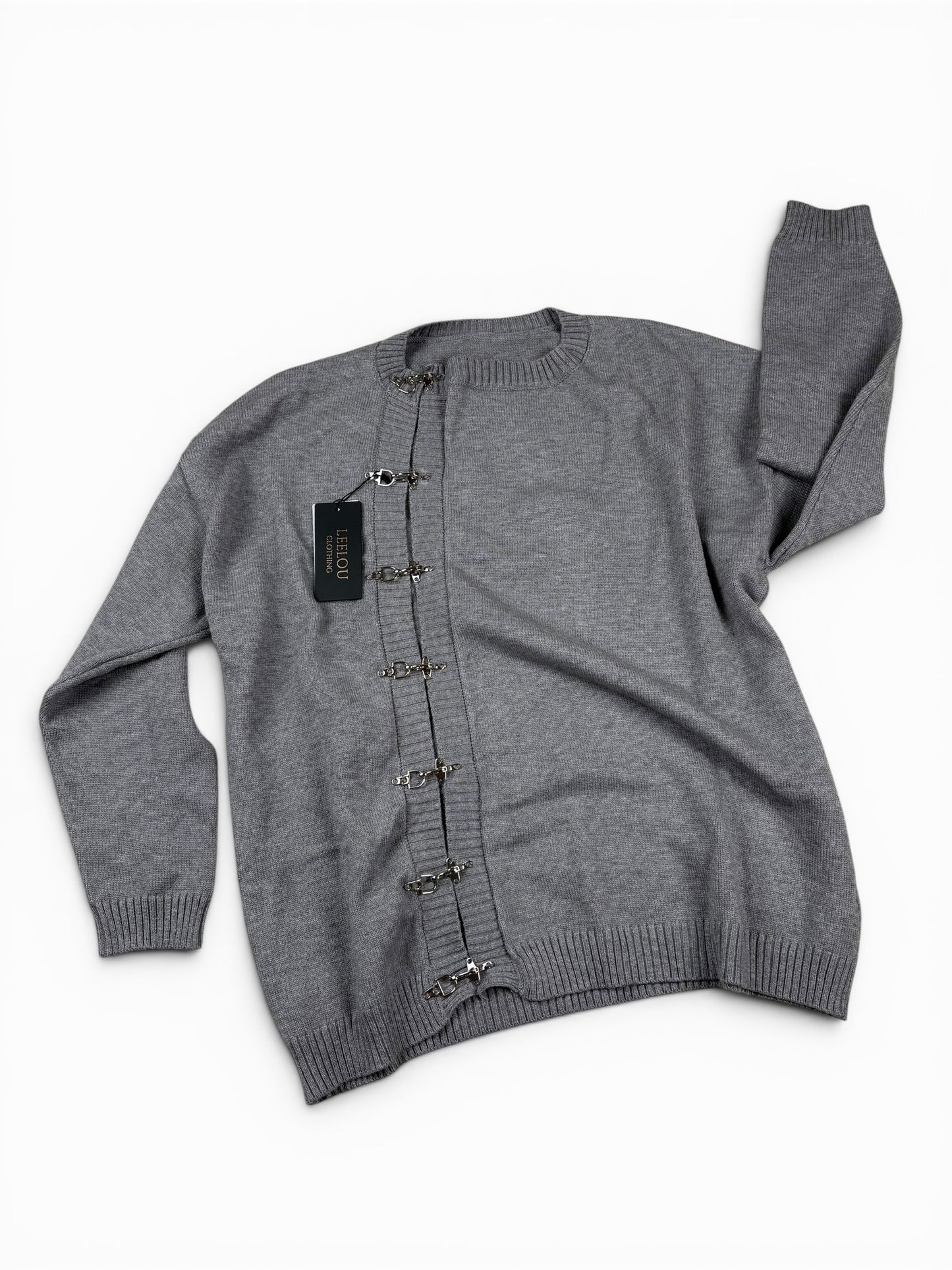 Hook Closure Knit Cardigan