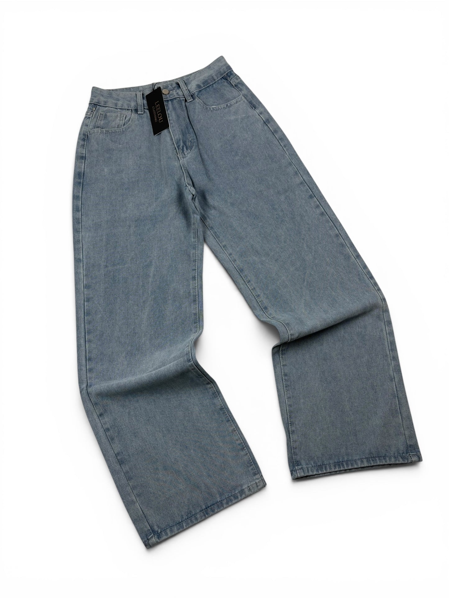 Pink Bow Pocket Baggy Jeans
