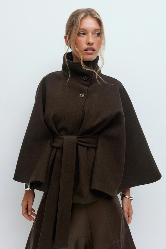 Get 60% off Belted Cape Jacket today only 🧥✨