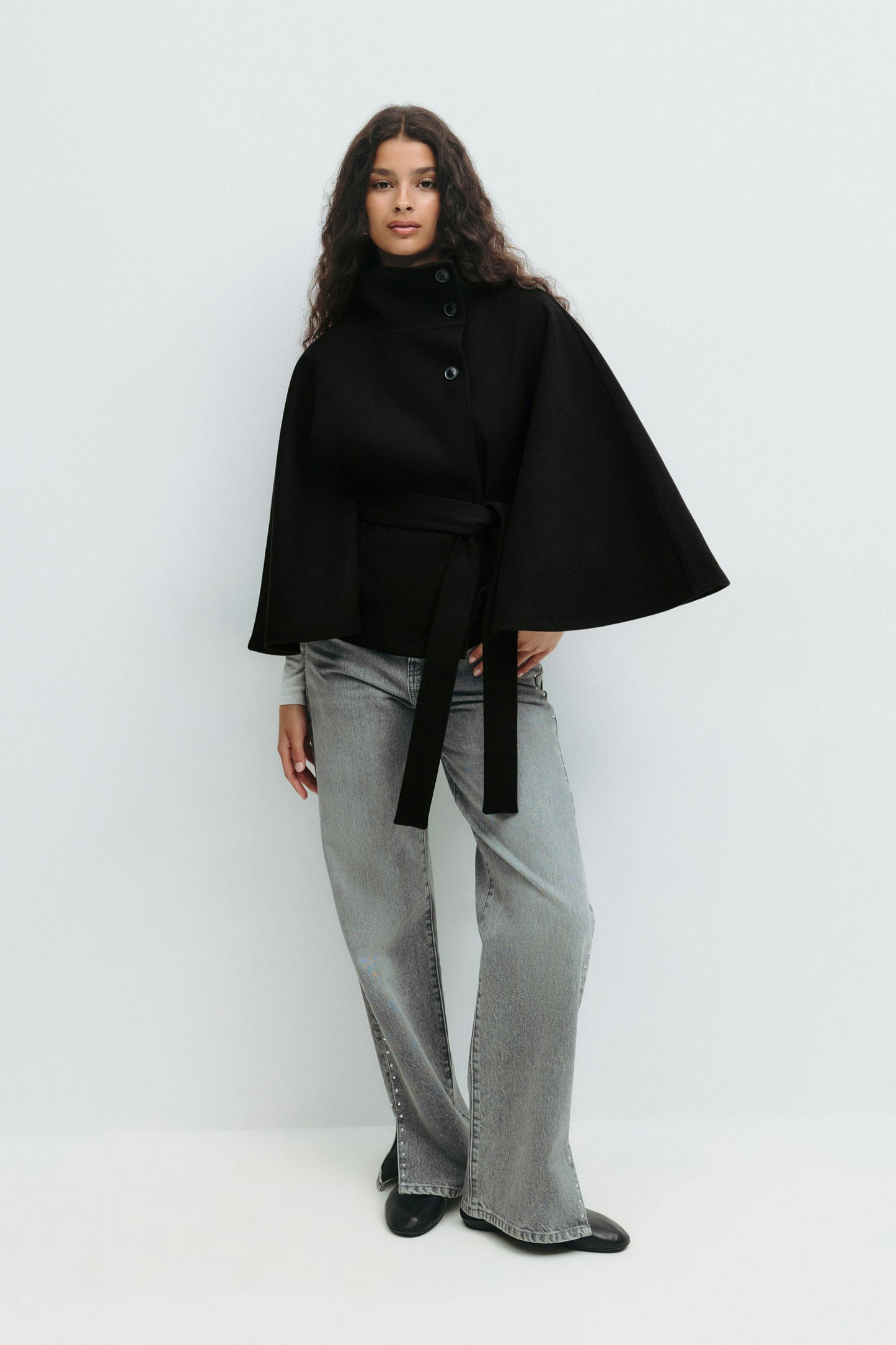 Get 60% off Belted Cape Jacket today only 🧥✨