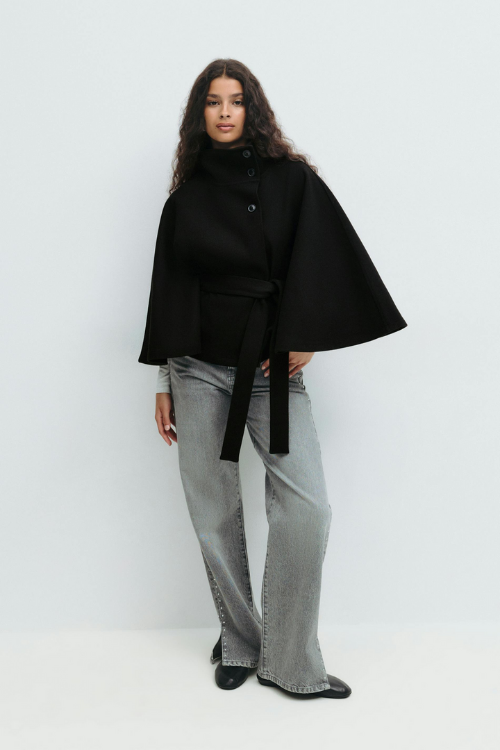 Get 60% off Belted Cape Jacket today only 🧥✨