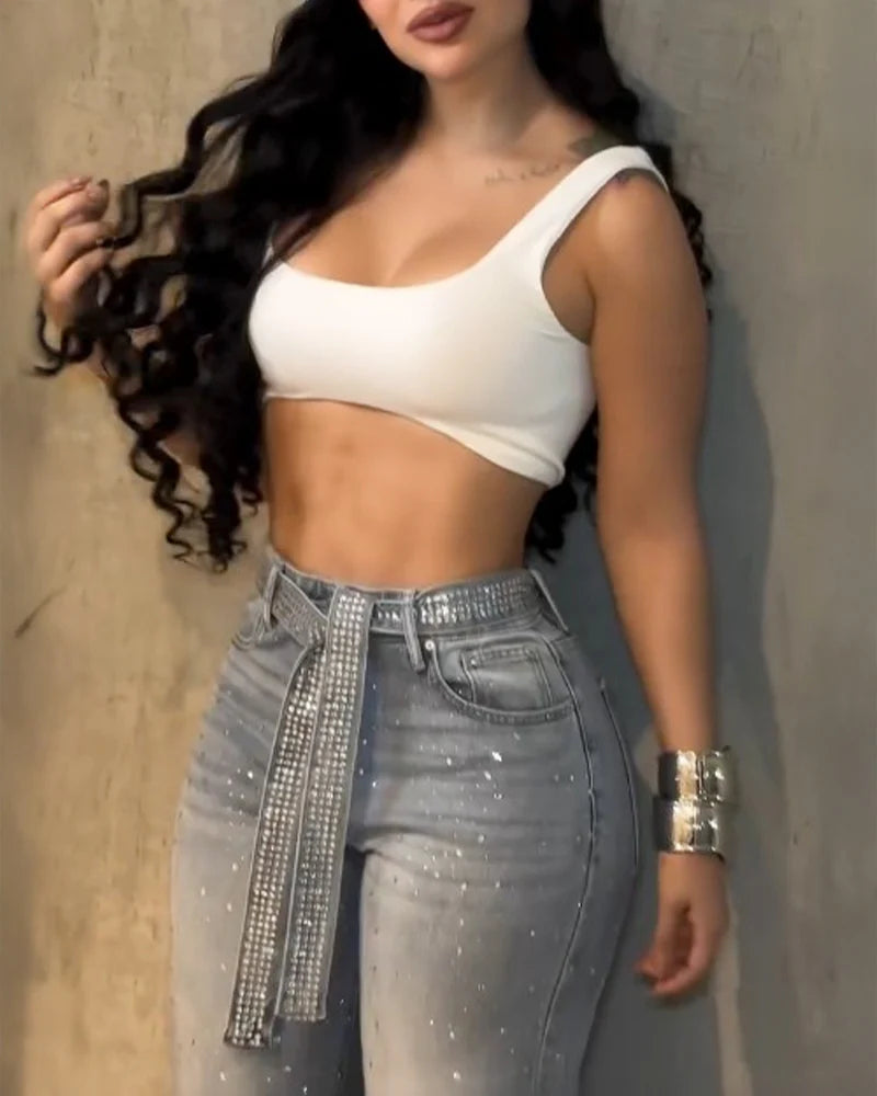 Get 60% off Rhinestone Jeans today only ✨