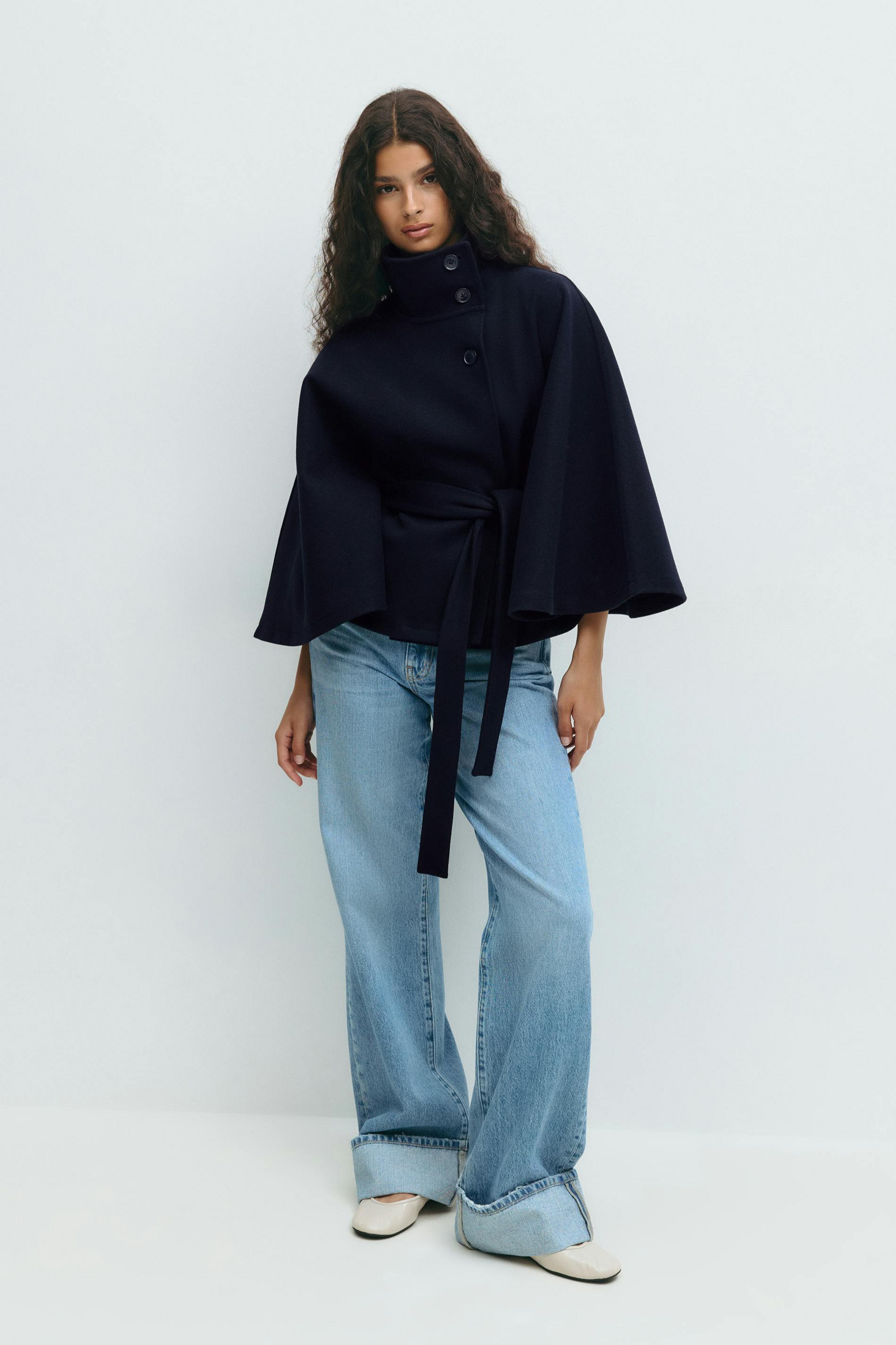 Get 60% off Belted Cape Jacket today only 🧥✨