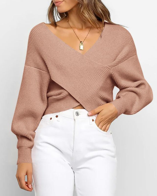 Profitez aujourd'hui seulement de 60 % de réduction sur le pull croisé 🤎