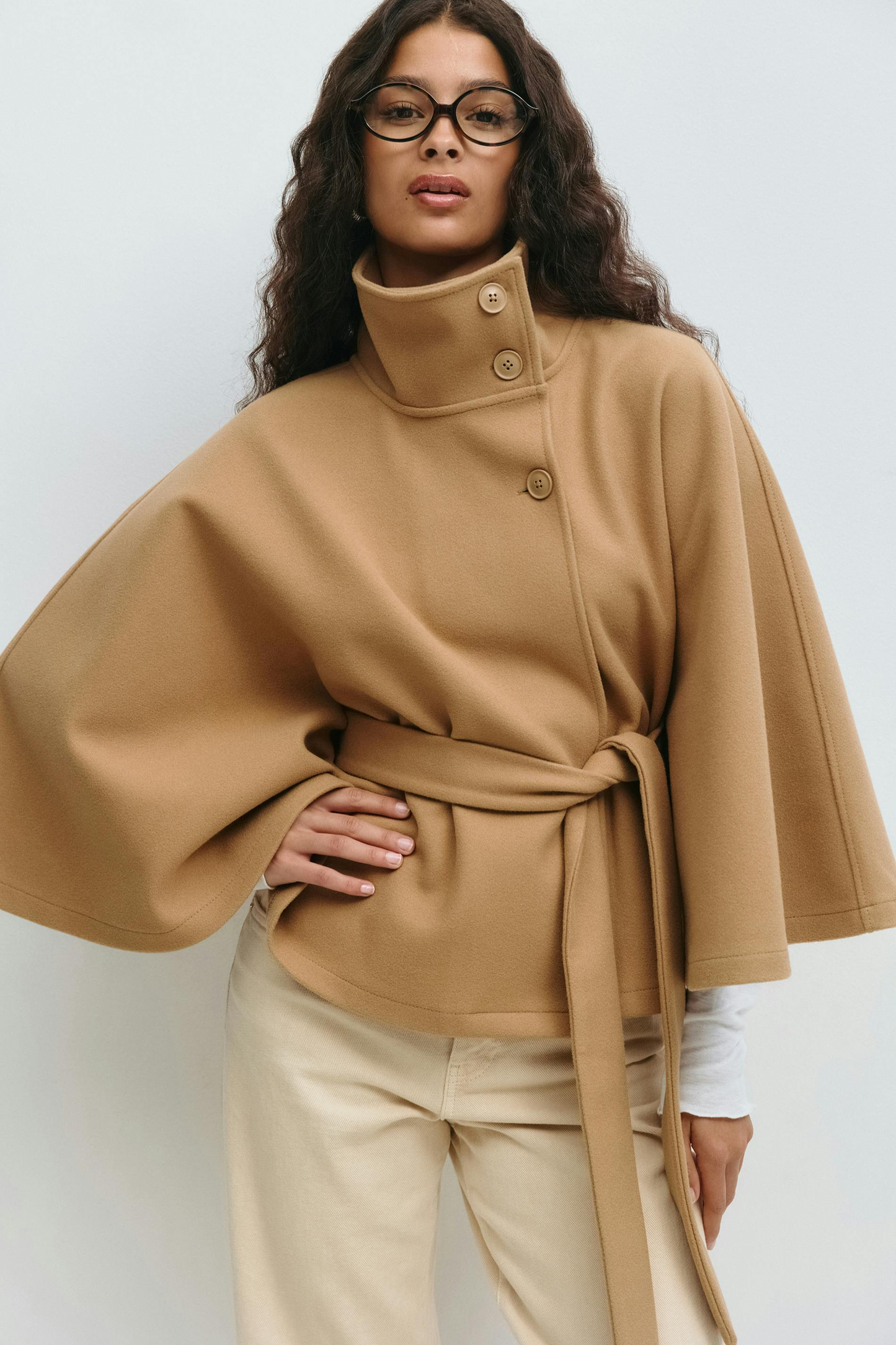 Get 60% off Belted Cape Jacket today only 🧥✨