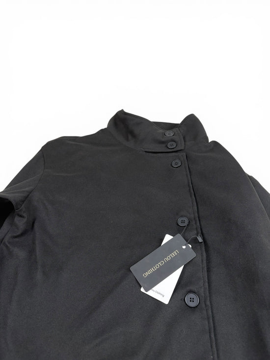 Button Mock Neck Cropped Top