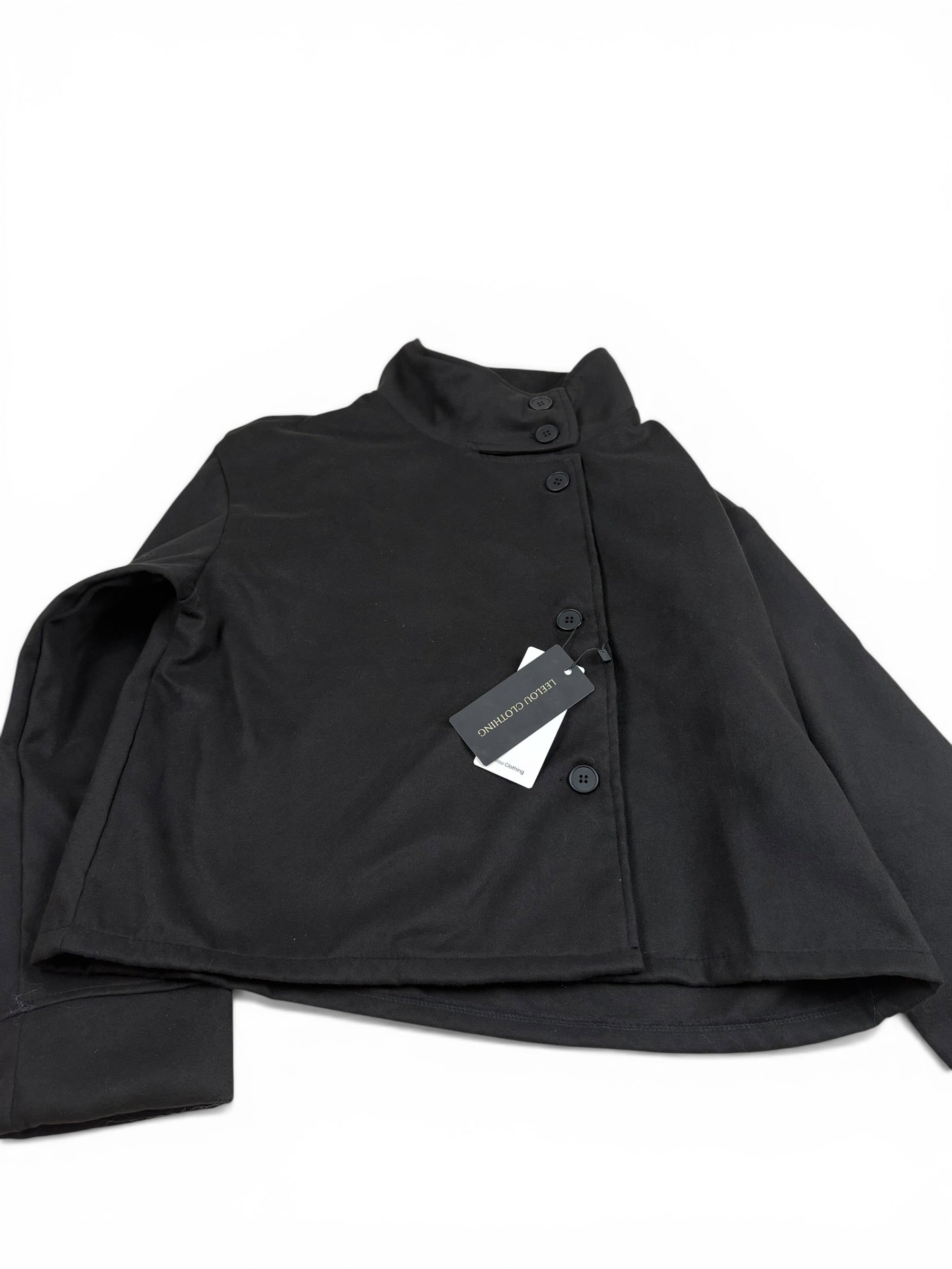 Button Mock Neck Cropped Top