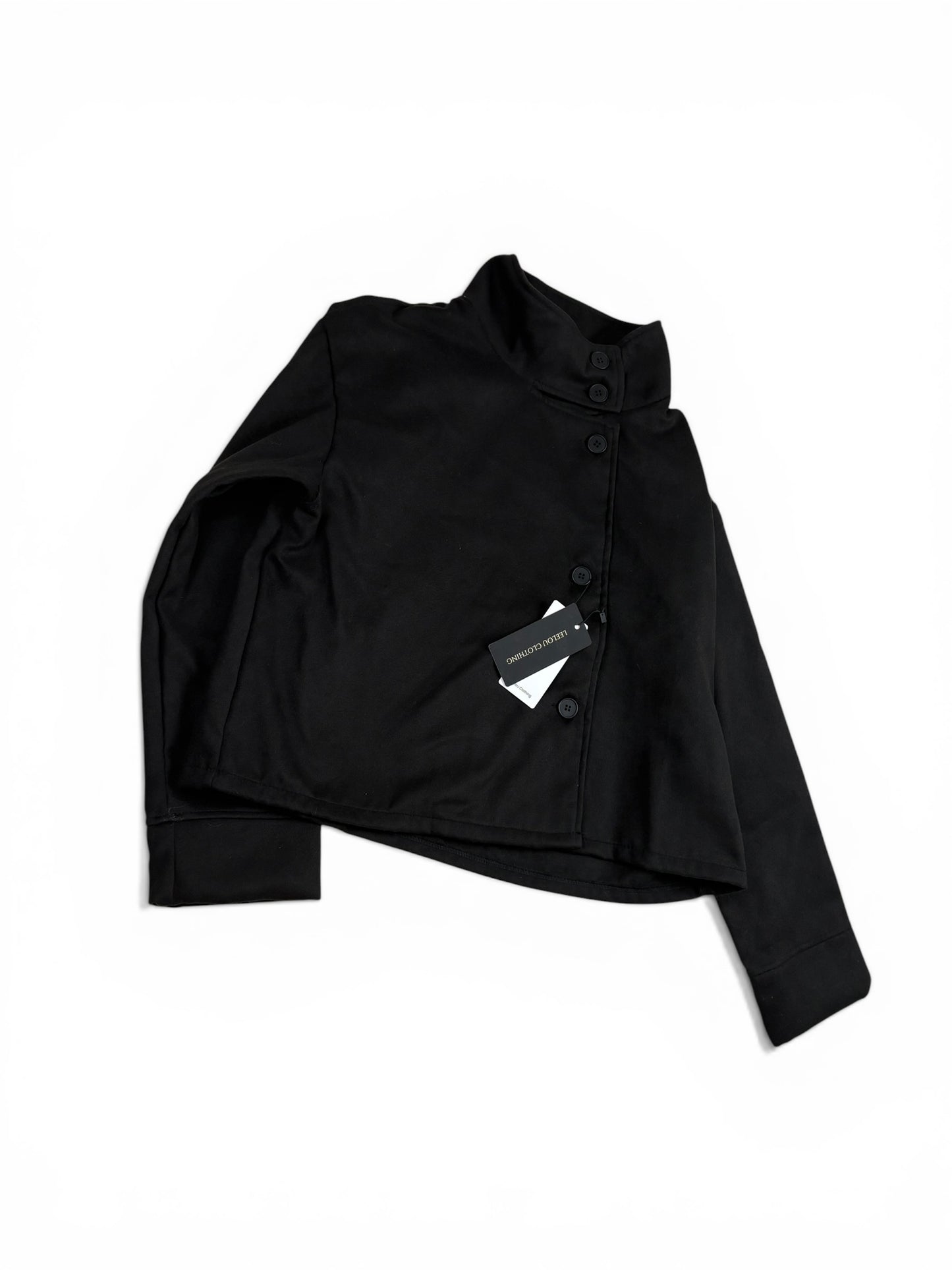 Button Mock Neck Cropped Top