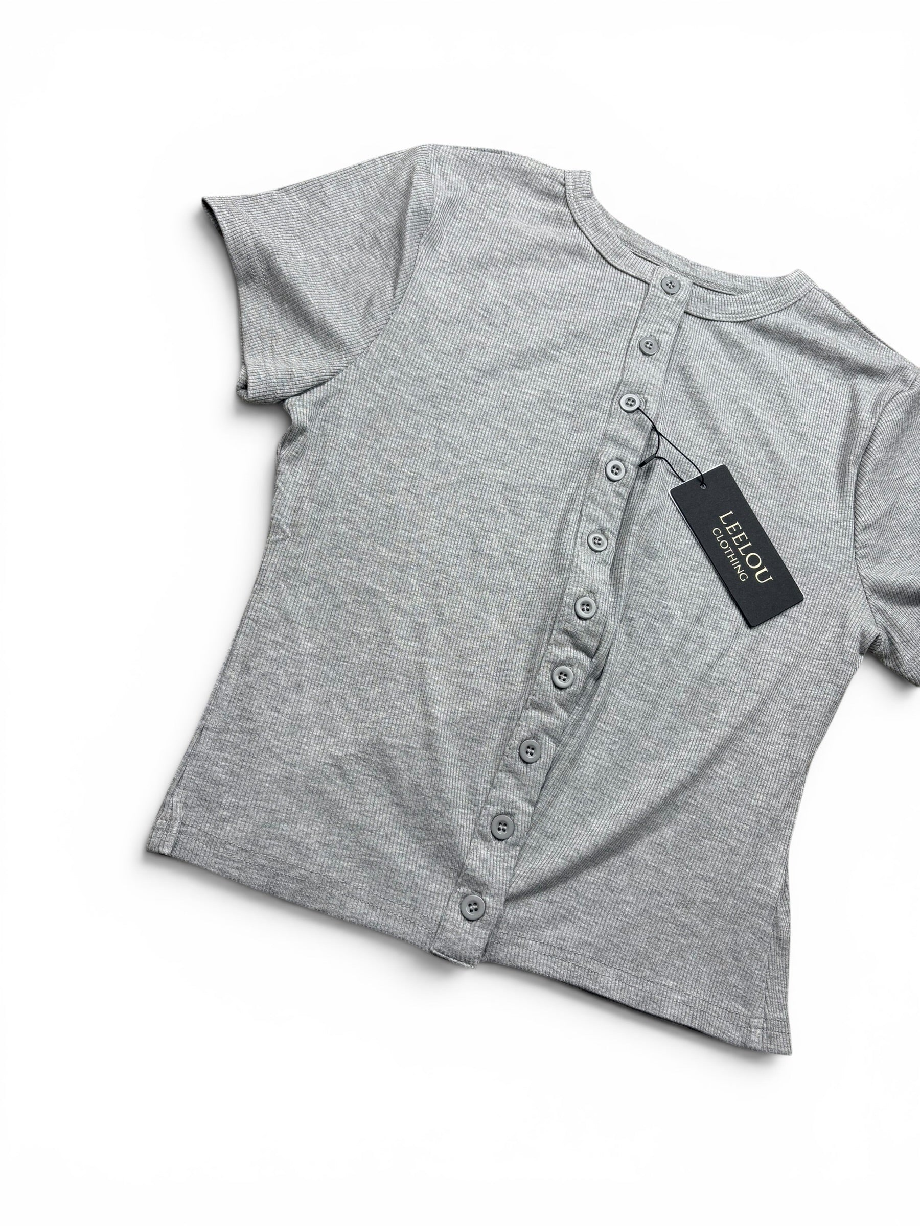 Button Up Ribbed Top