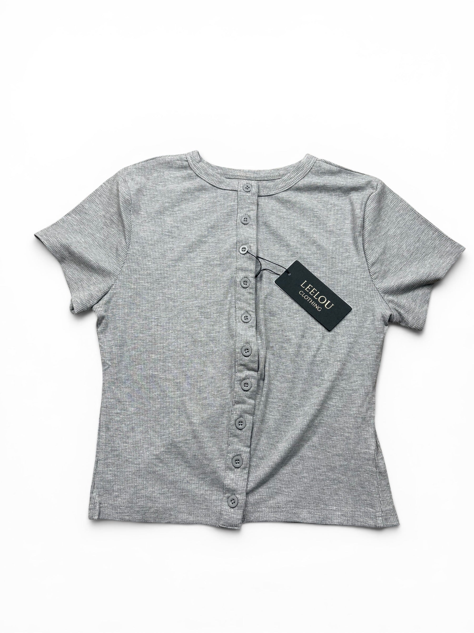 Button Up Ribbed Top