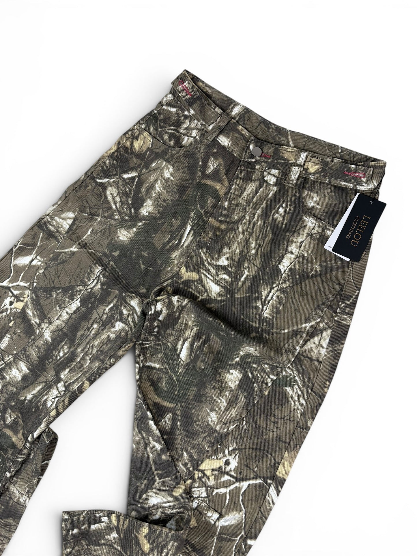 Camo Forest Embroidery Baggy Jeans