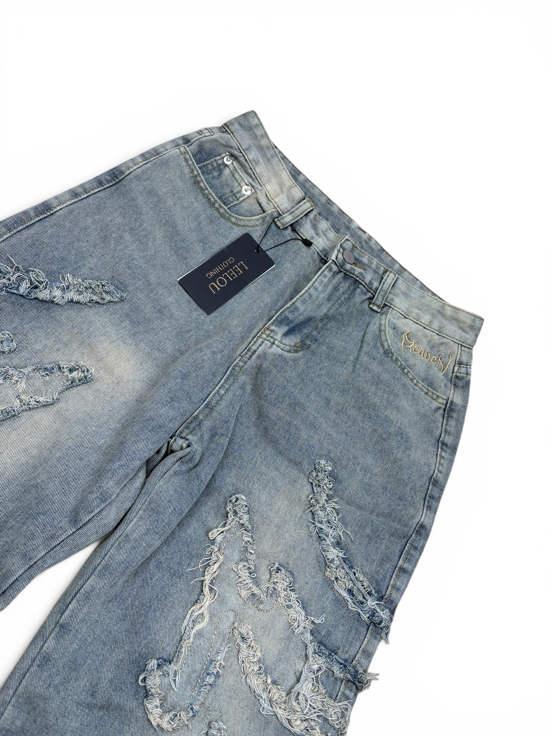 Distressed Wide Leg Jeans