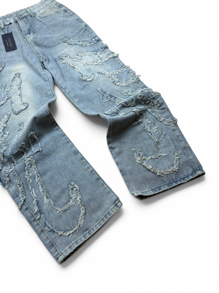Distressed Wide Leg Jeans