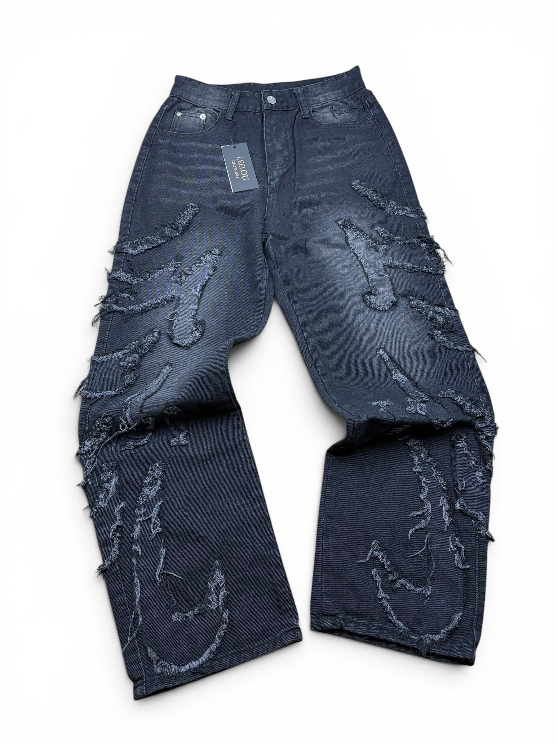 Distressed Wide Leg Jeans