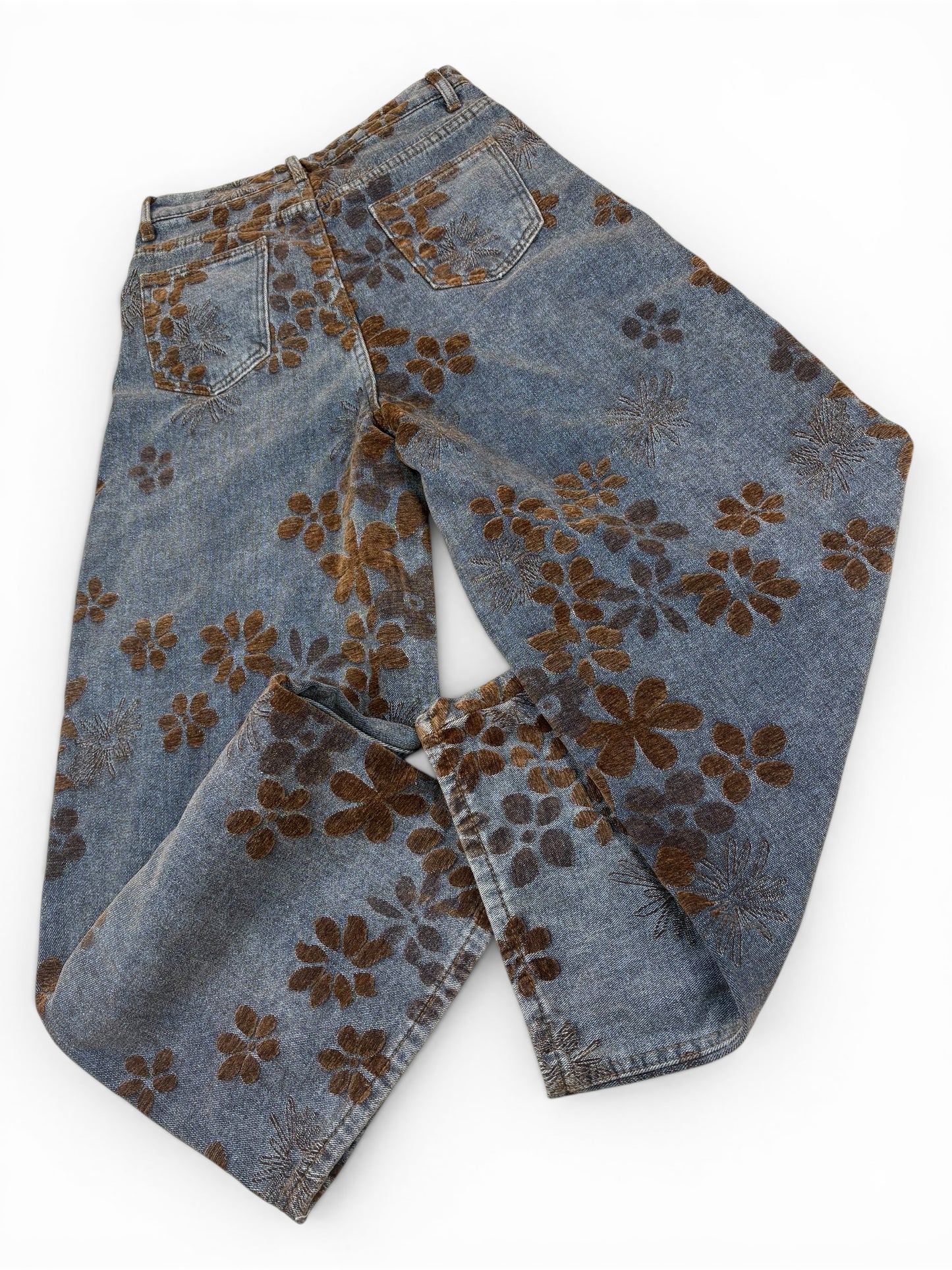 Flower Pattern Baggy Jeans