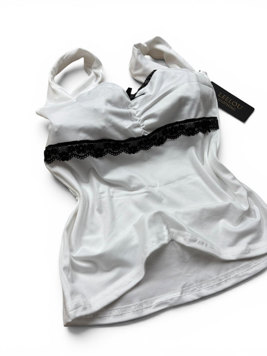Lace Trim Fitted Top