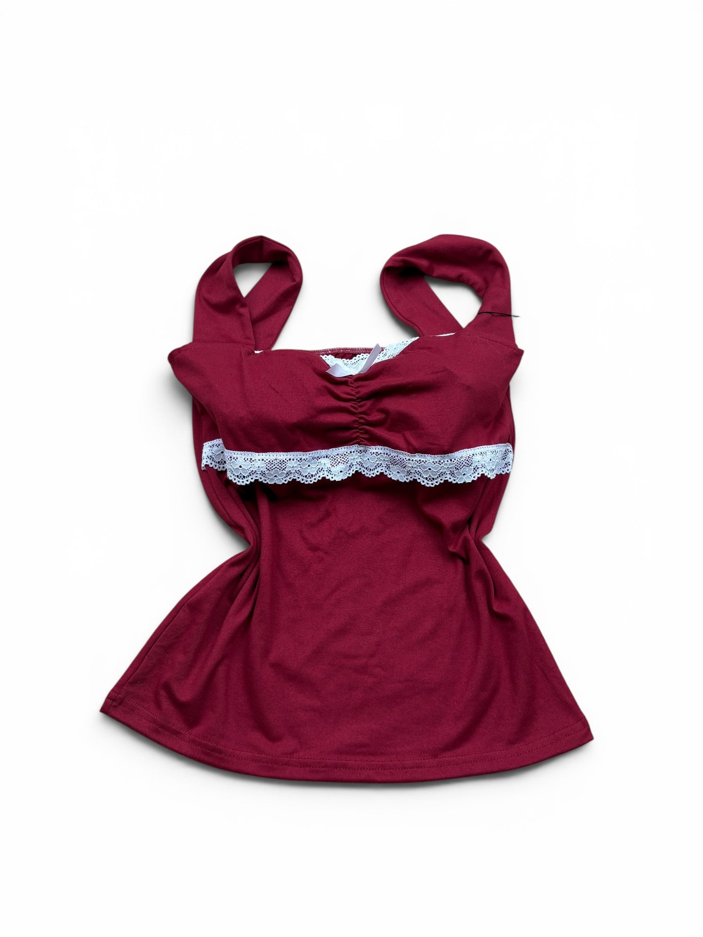 Lace Trim Fitted Top