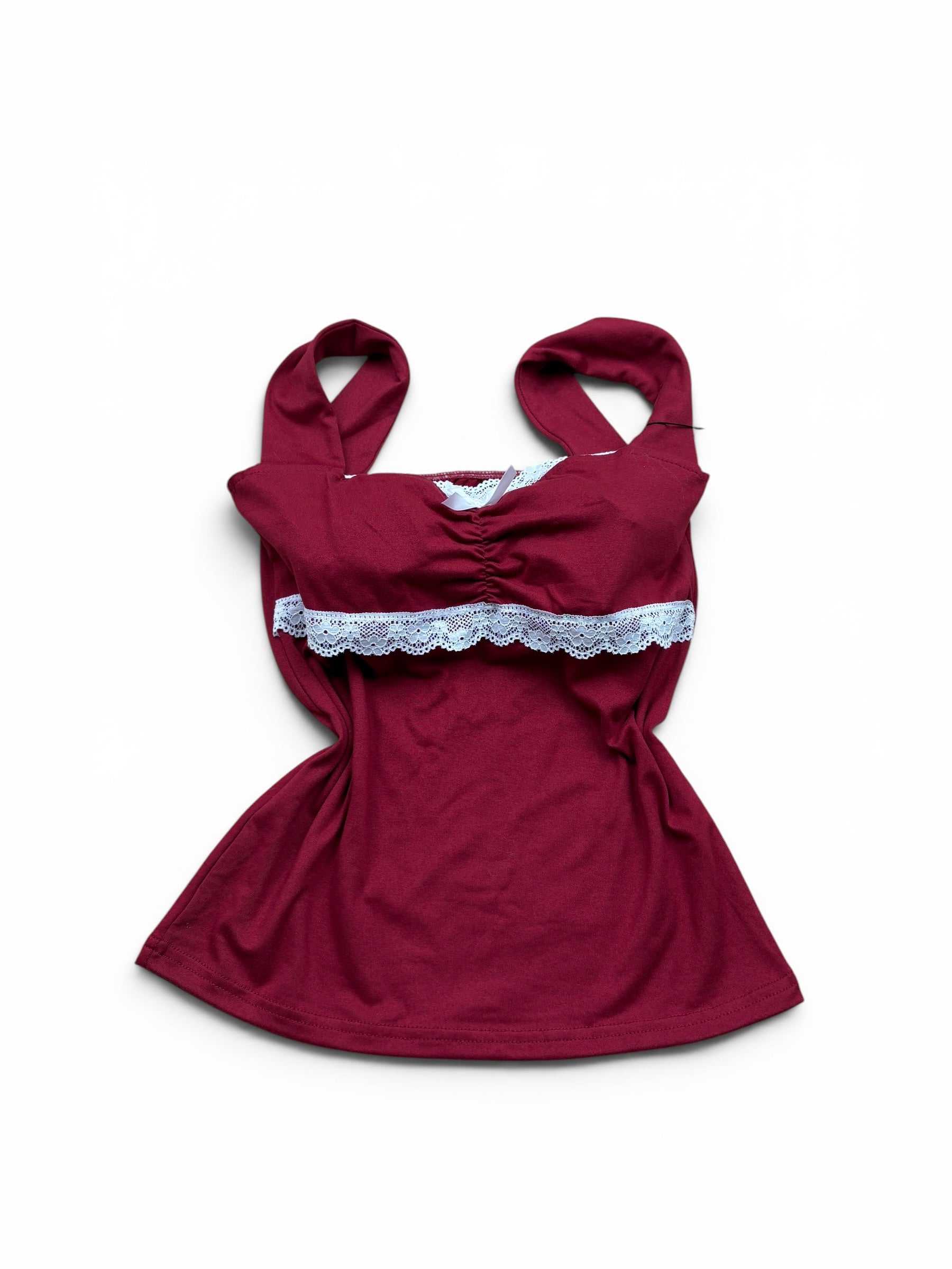 Lace Trim Fitted Top
