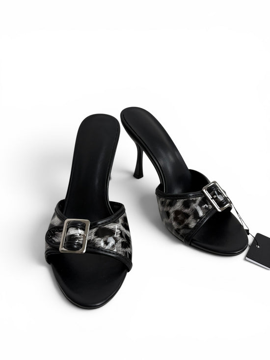 Leopard Print Heeled Sandals