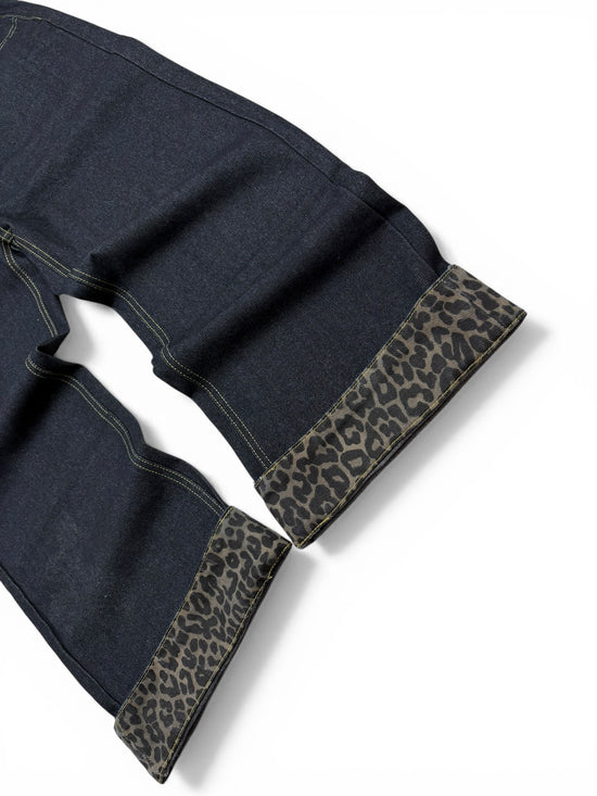 Baggy Leopard Detail Jeans