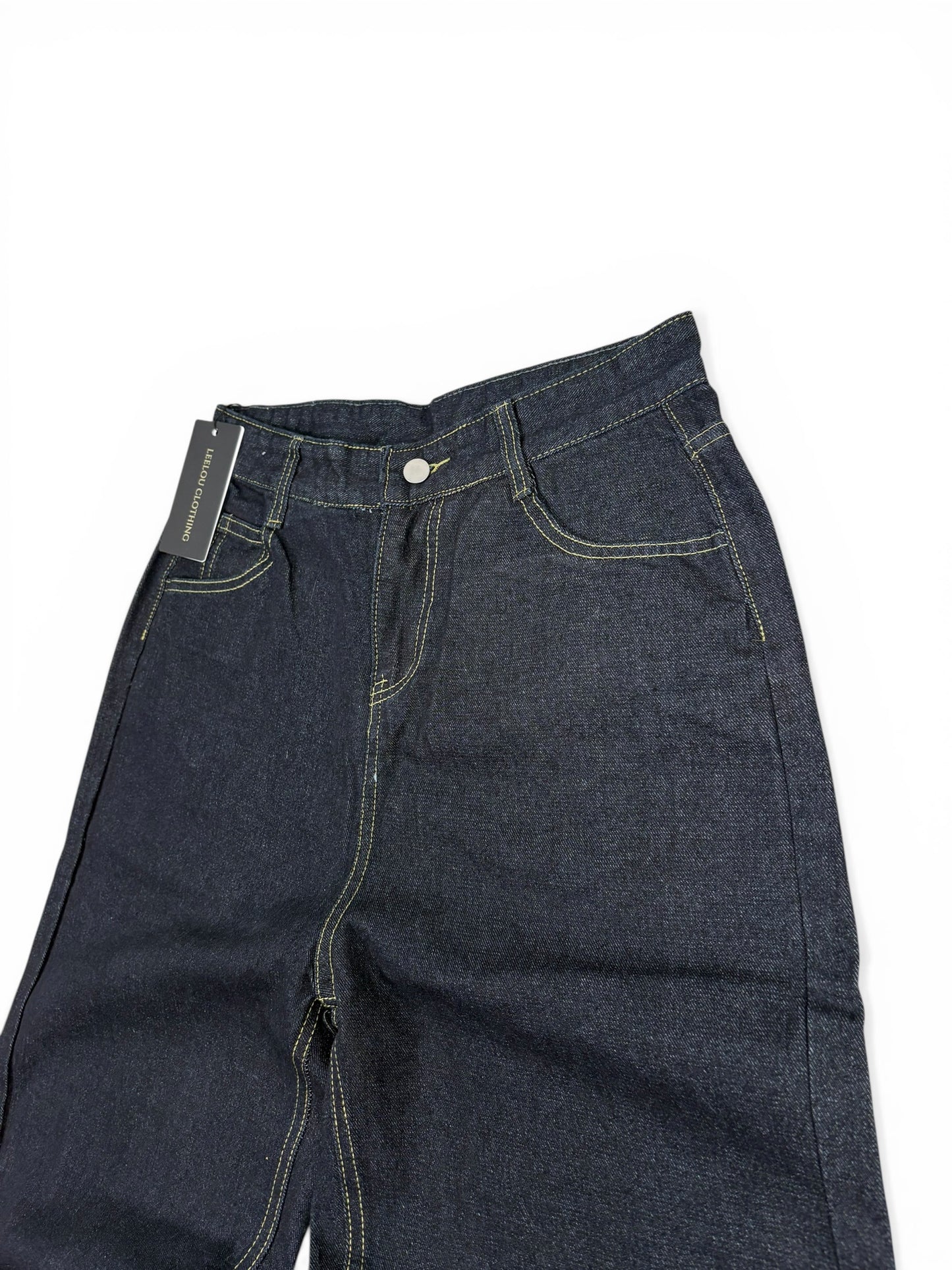 Baggy Leopard Detail Jeans