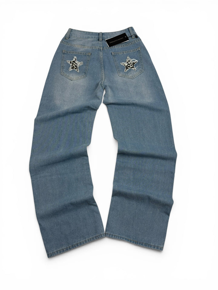 Leopard Star Pocket Jeans