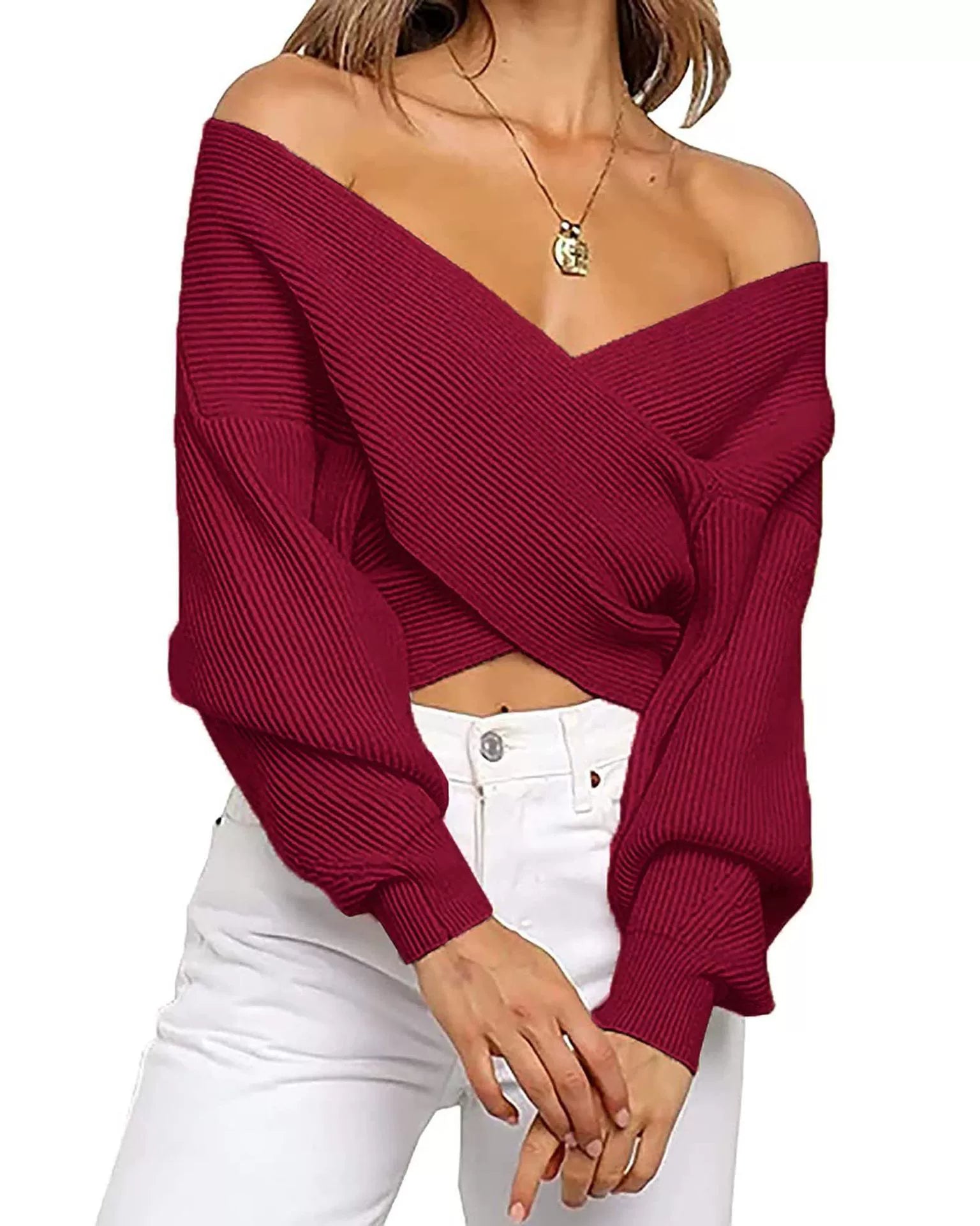 Profitez aujourd'hui seulement de 60 % de réduction sur le pull croisé 🤎