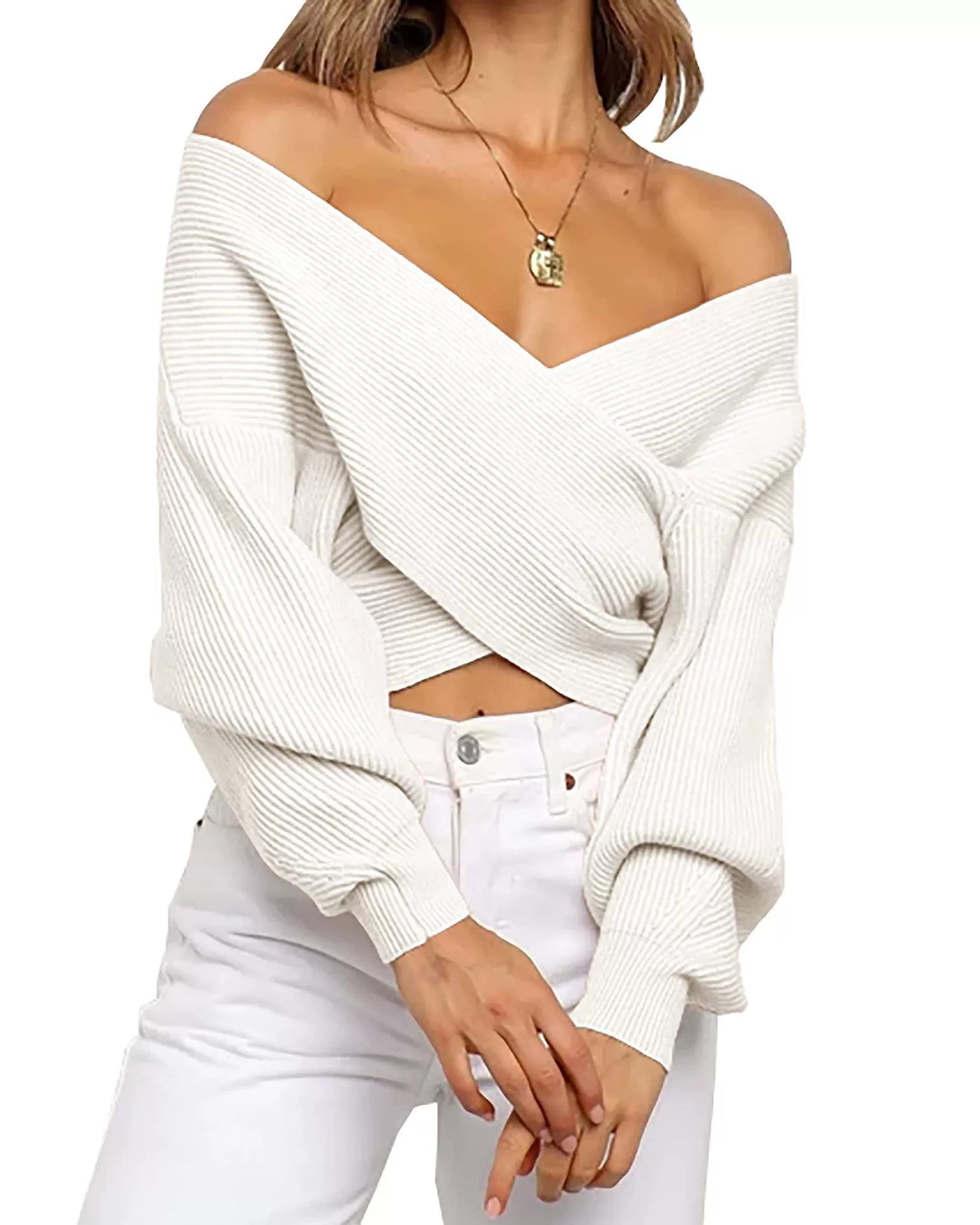 Profitez aujourd'hui seulement de 60 % de réduction sur le pull croisé 🤎
