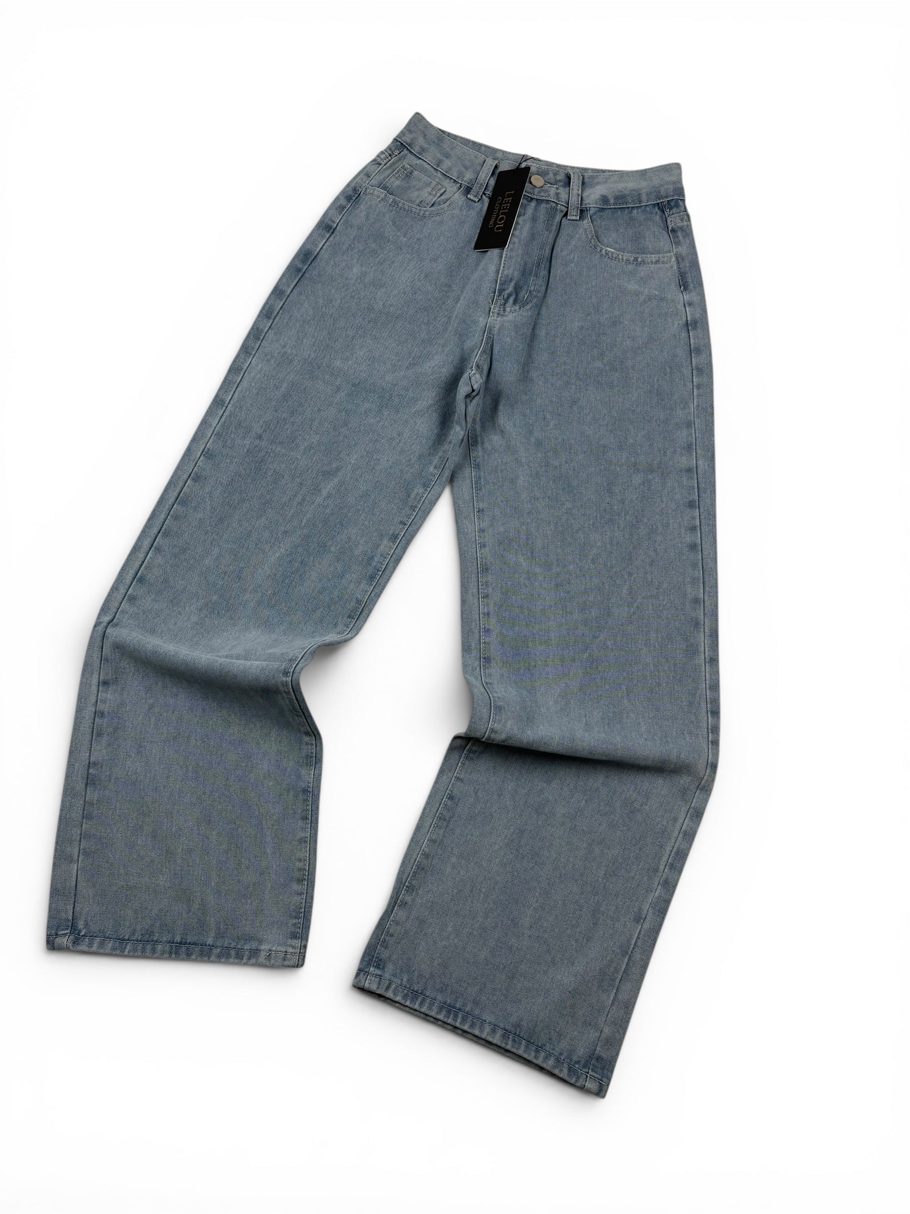 Pink Bow Pocket Baggy Jeans