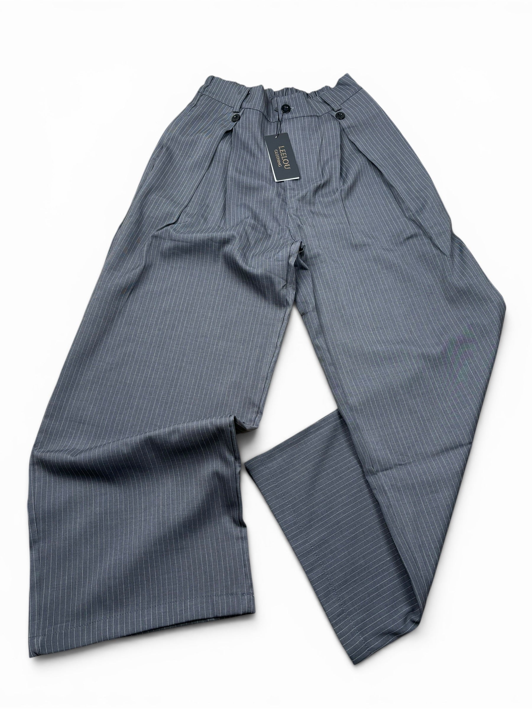 Pinstripe Wide Leg Pants