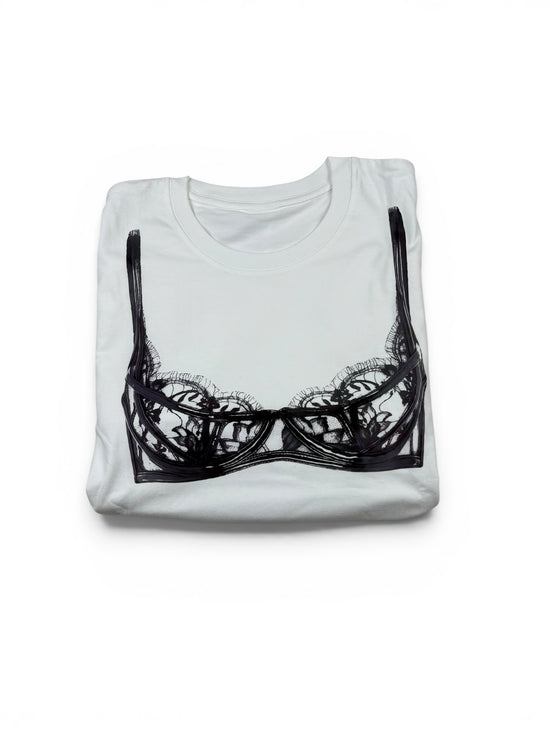 Printed Bra Illusion Long Sleeve Top