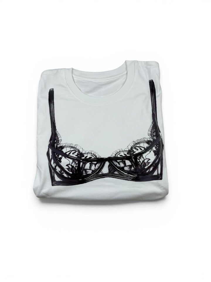 Printed Bra Illusion Long Sleeve Top
