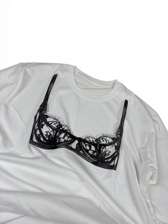 Printed Bra Illusion Long Sleeve Top
