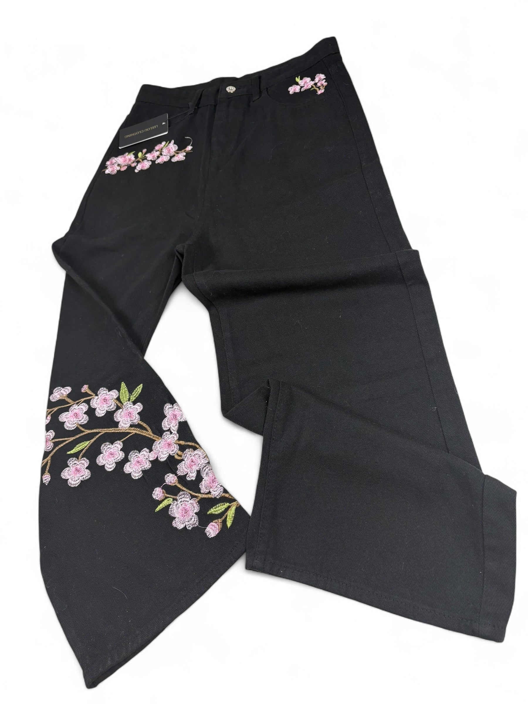 Sakura Embroidery Jeans