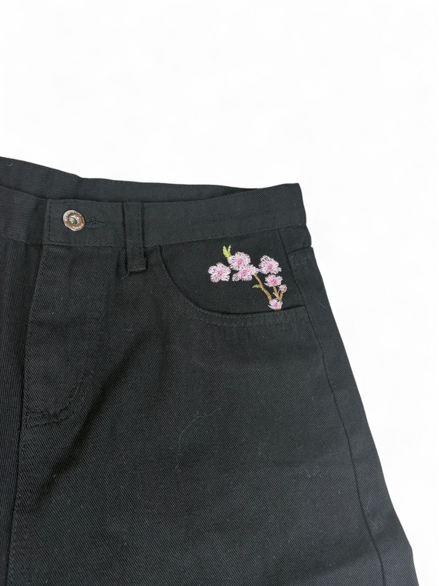 Sakura Embroidery Jeans