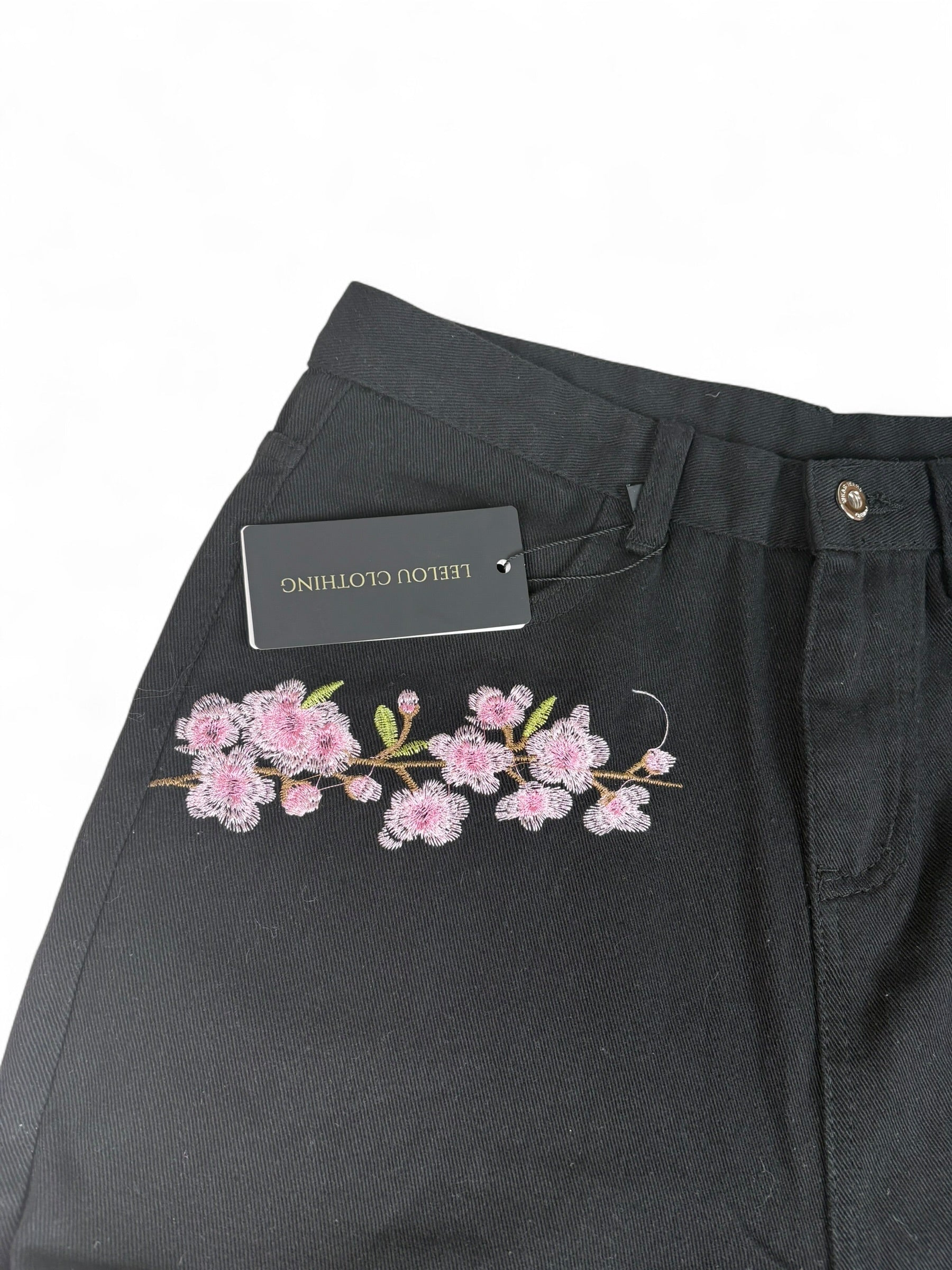 Sakura Embroidery Jeans