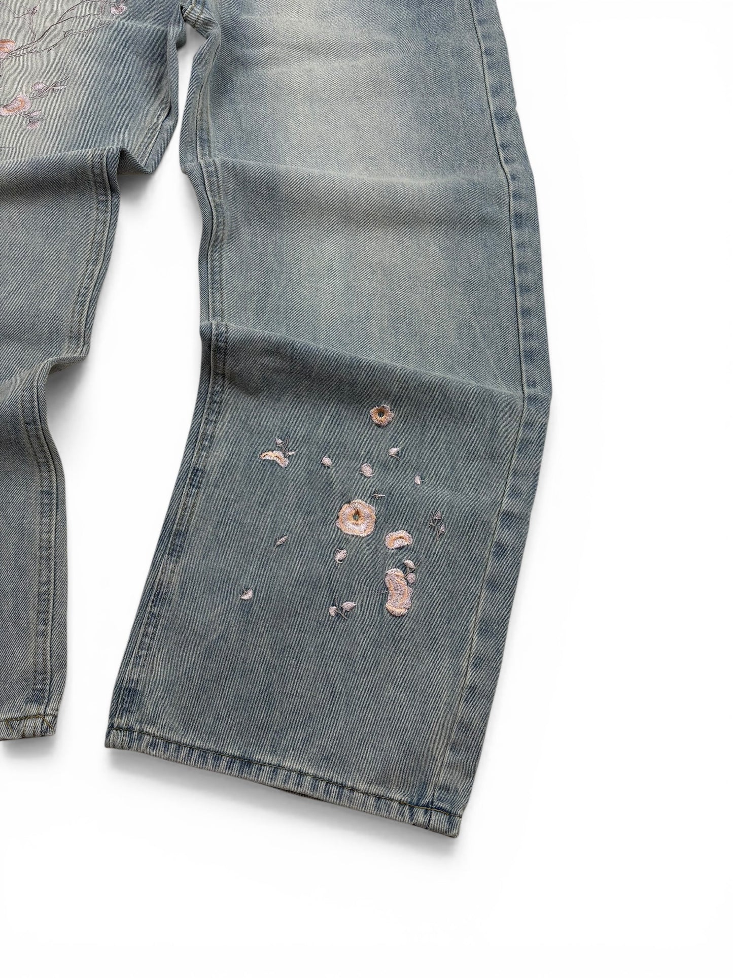 Vintage Flower Baggy Jeans