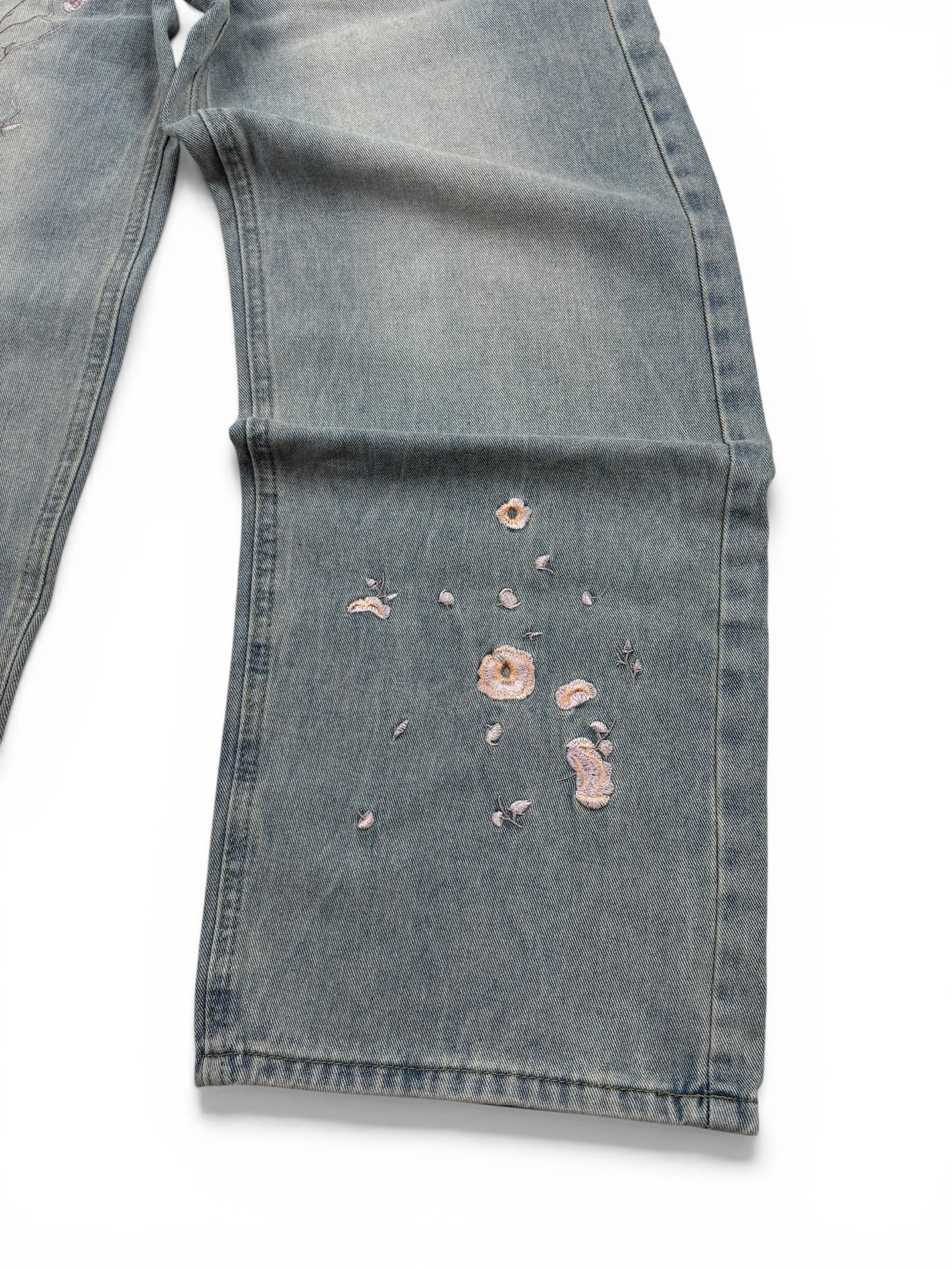 Vintage Flower Baggy Jeans